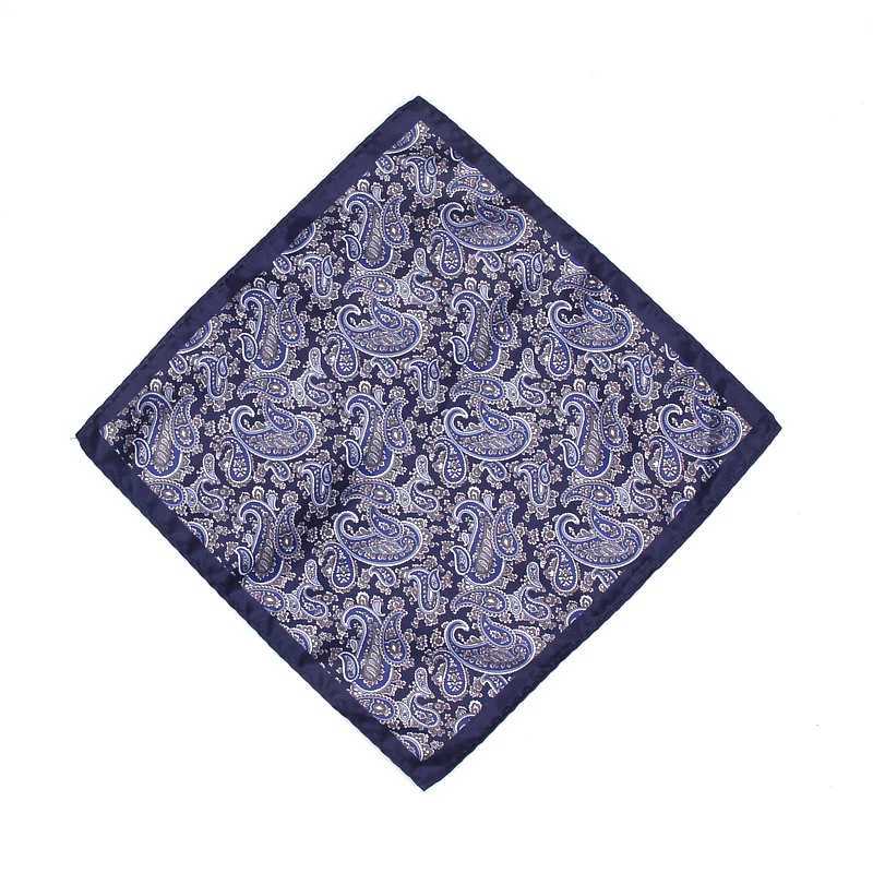 Mens Handle Retro Paisley Printed Pocket Square Polyester Silk Soft Hanks Wedding Party Business Chest Towel Hanki Gift W241213