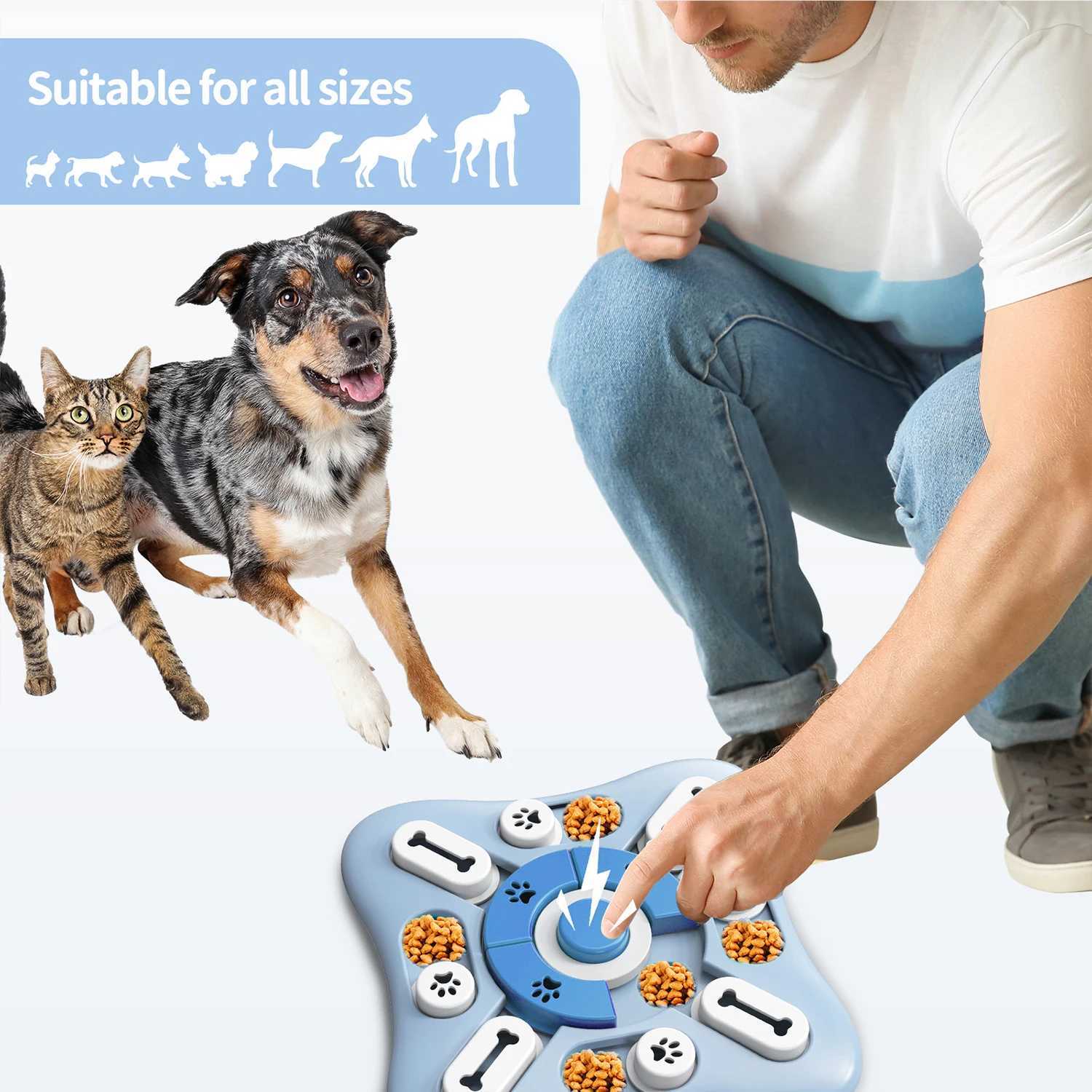 Dog slow feeder dog bowl food dispenser pet puzzle cat training game interactive puppy IQ food dispenser X241213