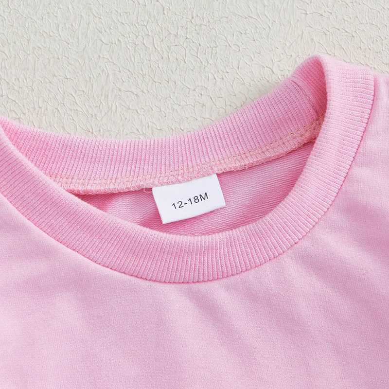 2 pieces of round neck long sleeved sweatshirt+candy canvas printed chiffon ski set for children and girls Christmas set baby clothing W241213