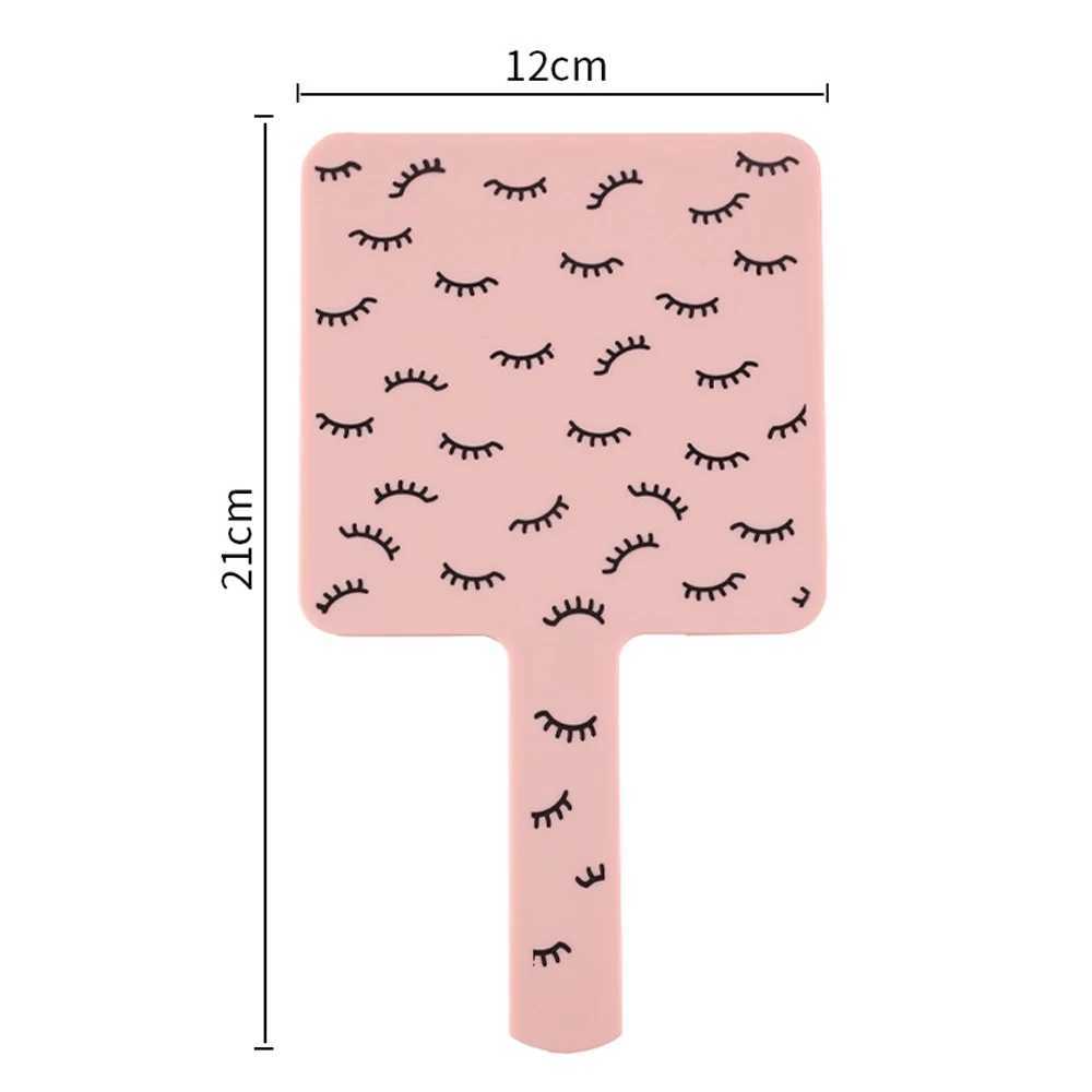 1 Piece 12cm Eyelash Extension Handheld Mirror Lashes Design High Definition Square Compact Makeup Mirrors Tools Beauty SalonXJ241213