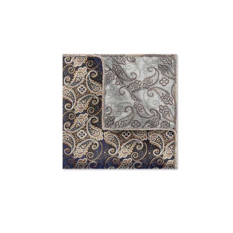Retro Paisley Mens British Design Flower Printed Pocket Square Handle Chief Chest Towel Set Accessories W241213