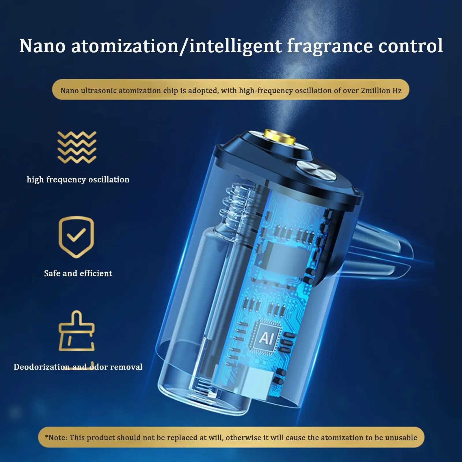 Car Electric Air Diffuser Aroma Car Air Vent Humidifier Mist Oil Aroma Car Air ener Perfume FragranceXJ241213
