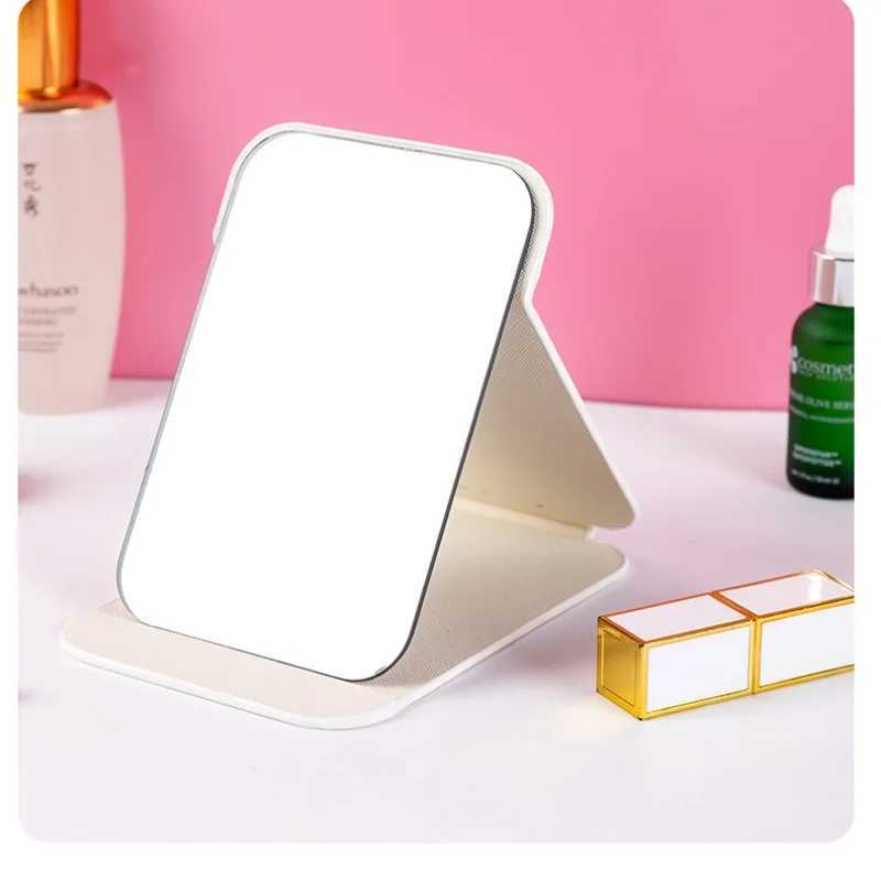 Leather Soft Face Makeup Mirror for Home Portable Folding Desktop High Definition Beauty MirrorXJ241213