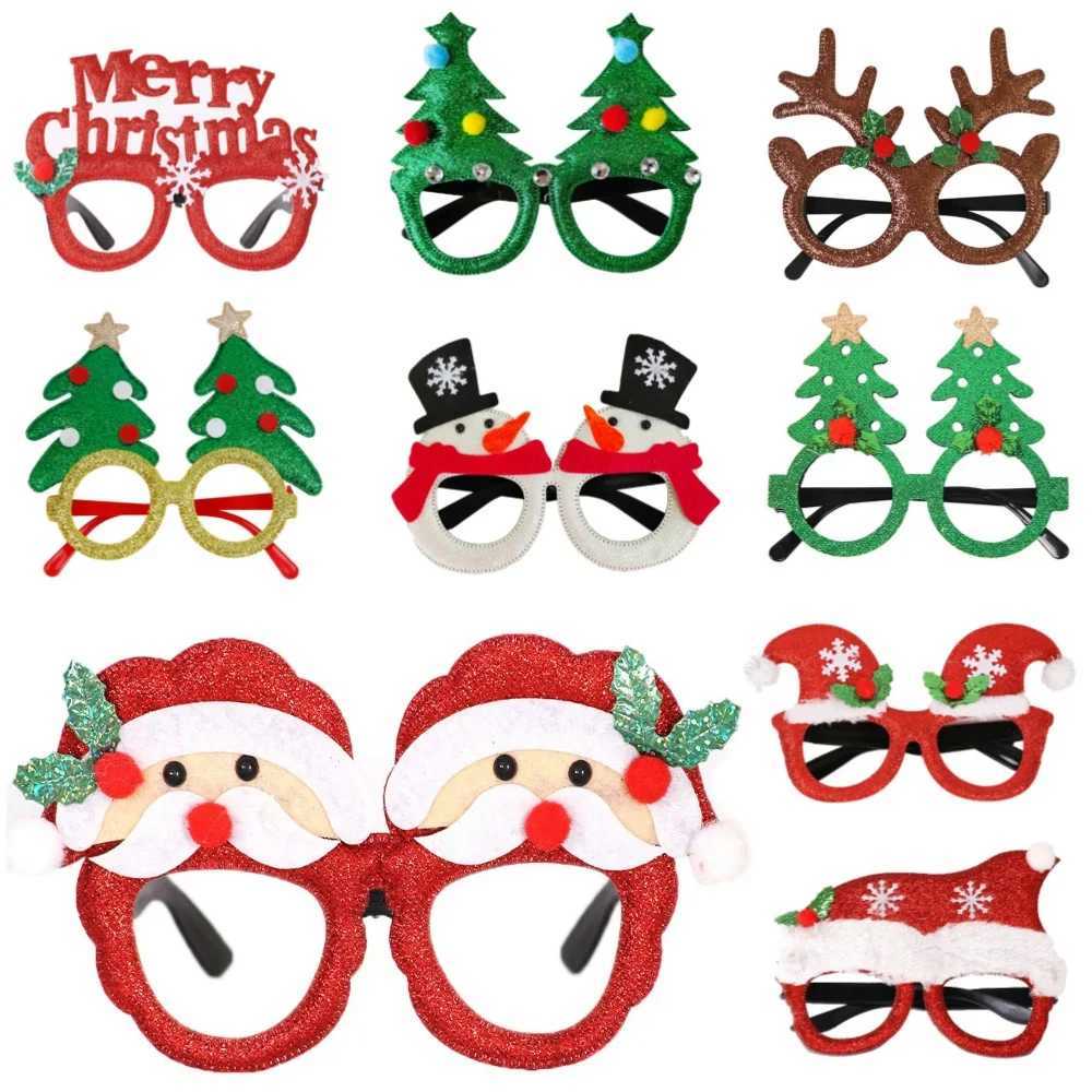 Sunglasses Christmas Glasses Santa Claus Xmas Tree Snowman Plastic Kid Gift Party Supplies Photo Props Decoration H241213