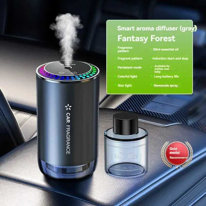 Car Perfume Aroma Diffuser Automatic Spray Deodorization Aroma Diffuser Colorful Atmosphere Light Car Aroma DiffuserXJ241213