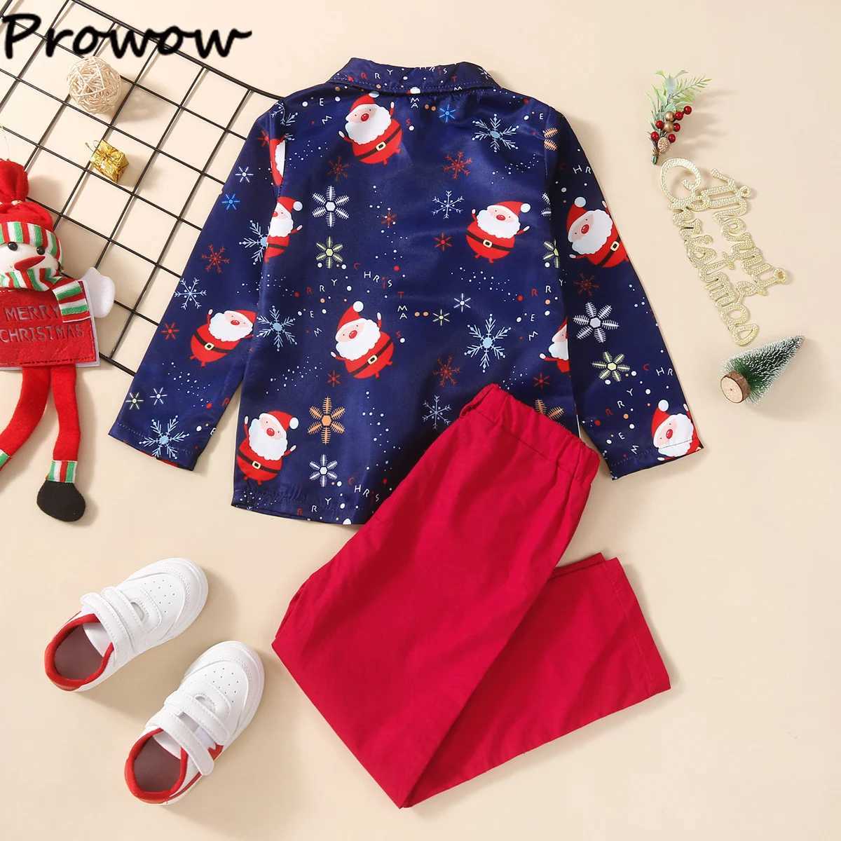 Boys Christmas clothing Childrens Day clothing short sleeved/long sleeved gentlemans shirt+red pants New Years childrens clothing W241213