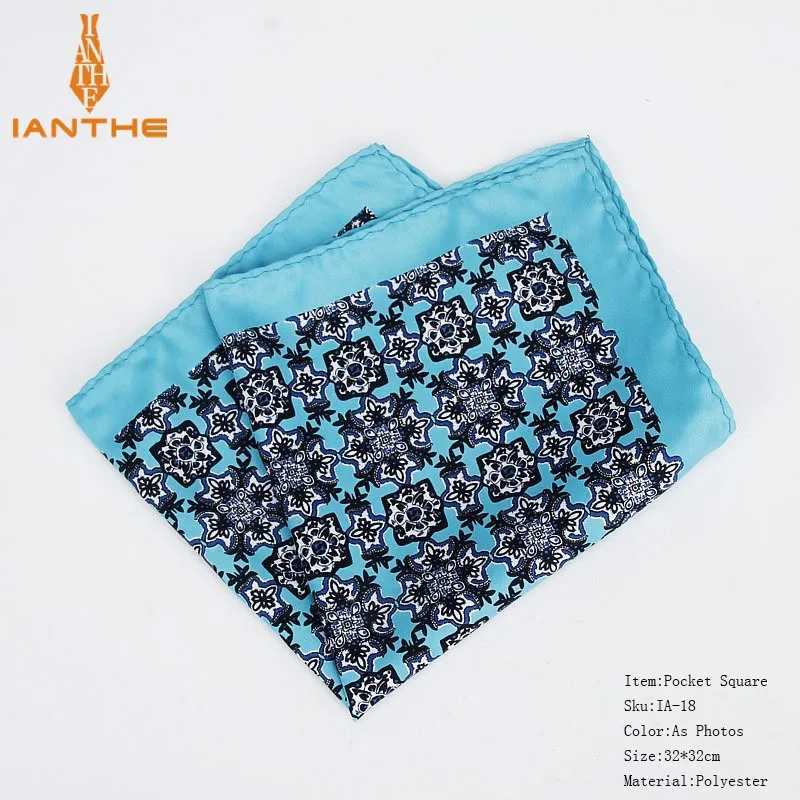 New Fashion Men Handkerchief Pocket Square Popular 32 X 32CM Large Man Paisley Dot Chest Hankies For Wedding mens Suits Hanky W241213