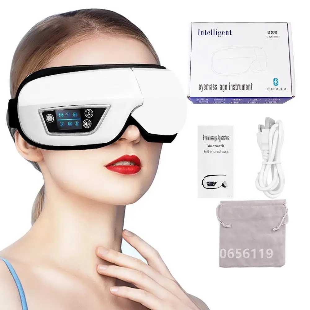 Eye Massage Instrument Vibration Airbag Pressure Hot Compress Eye Massager Bluetooth Music Relax Fatigue Eye Care Foldable W241213