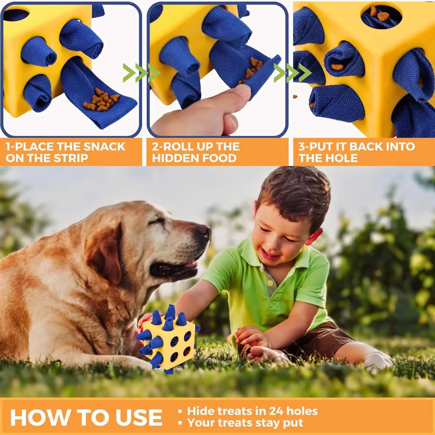 Unbreakable Dog offers a variety of puzzle toys including interactive snuff balls for dogs which encourage stimulating food foraging skills and small 