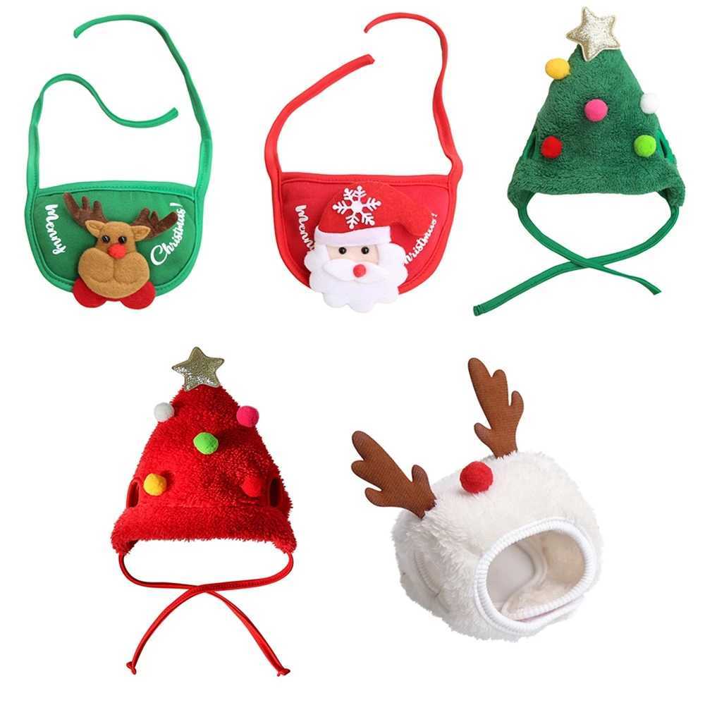 Scarves Wraps Christmas Pet Hat Cute Cartoon Antlers Saliva Towel for Dog Cat Dress Up Supplies Scarf Autumn and Winter Clothes Pet Accessory H241213