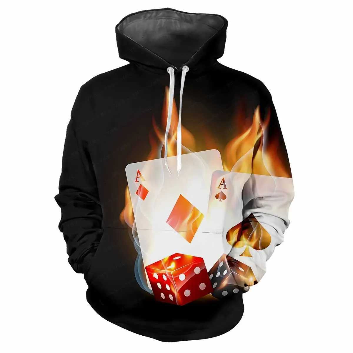 Spring Fall Hip Hop Hoodie Men 3D printed Fashion personality Street trend Fun loose comfortable jumper casual W241213