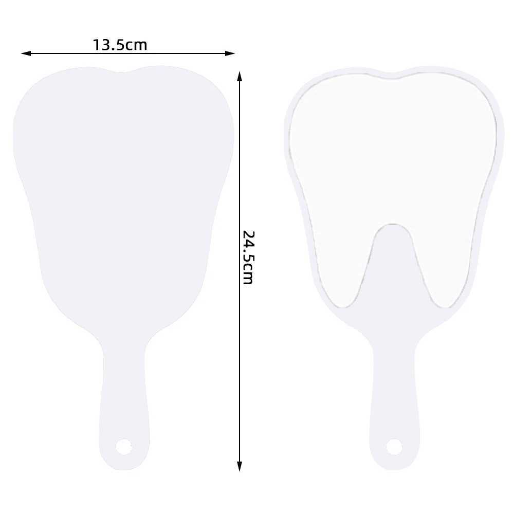 1 Pc Tooth Shaped Handheld Mirror Makeup Pink/Black 13.5x24.5cm Cute Dental Mouth Examination Accessories Dentist ToolsXJ241213