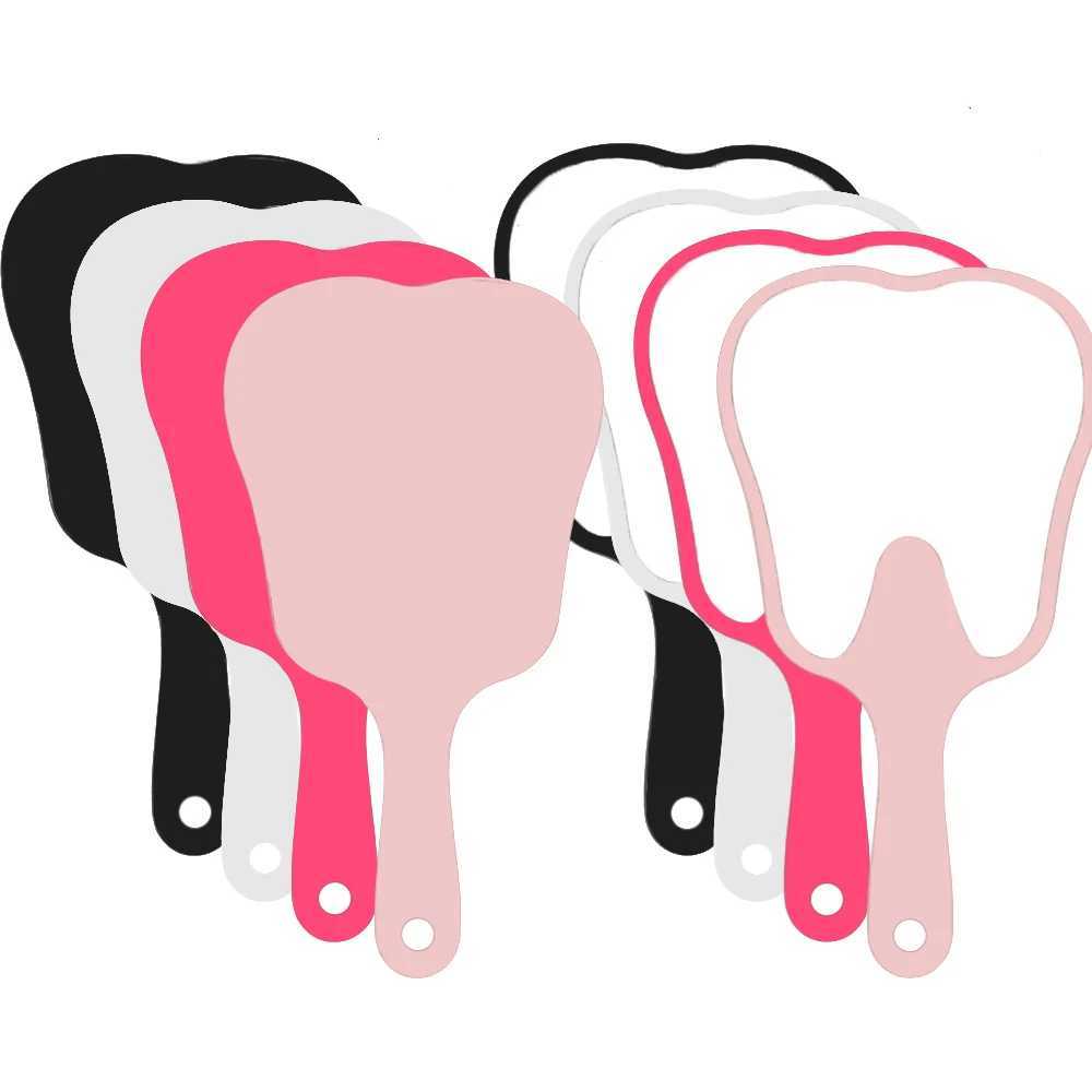 1 Pc Tooth Shape Handheld Mirror 8.5x16cm Small Size Cute Portable High Definition Dental Makeup Mirrors With Handle For GirlsXJ241213