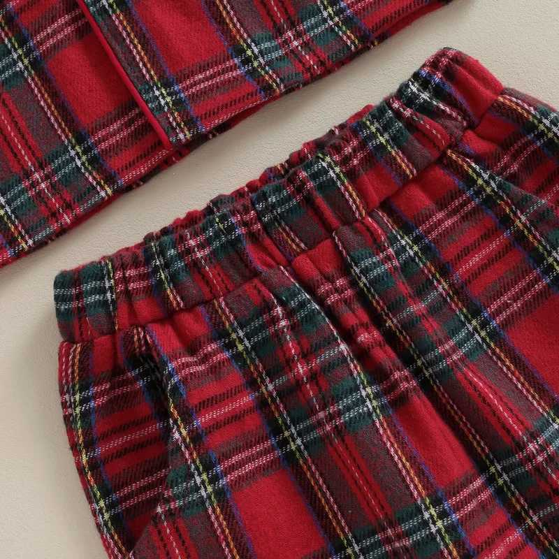 6 months to 4 years Christmas childrens pajamas set smooth button long sleeved shirt and elastic pants casual wear W241213