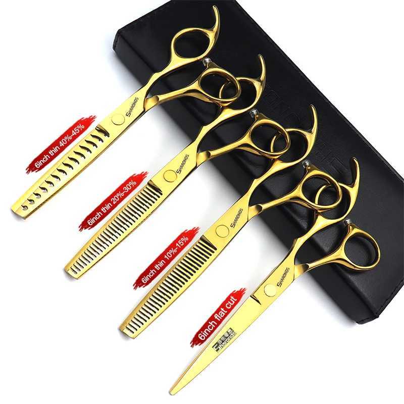 New Arrival Barber Scissors Hairstylist Exclusive Hair Clippers 6 Inch German Steel Flat Shears Hairdressing Thinning Cutting Tools Z241213