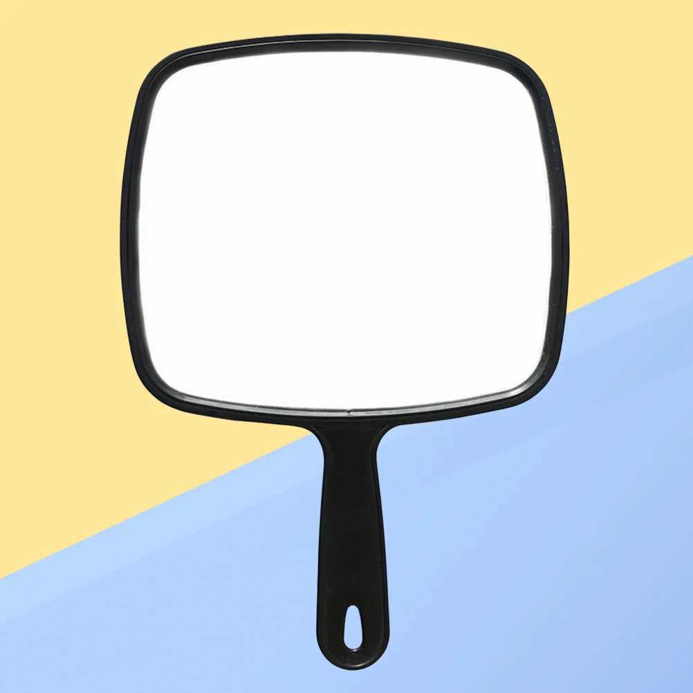 1pc Handheld Makeup Mirror Salon Barber Handheld Mirror Hairdresser Haircut Mirror With Handle Mirror 32x23cmXJ241213