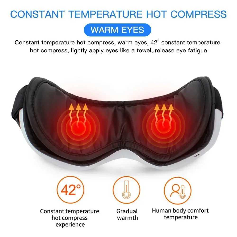 Eye Massager Electric With Eye Chart 6D Smart Airbag Vibration Bluetooth Instrument Heated Bluetooth Eye Relax Massage Glasses W241213