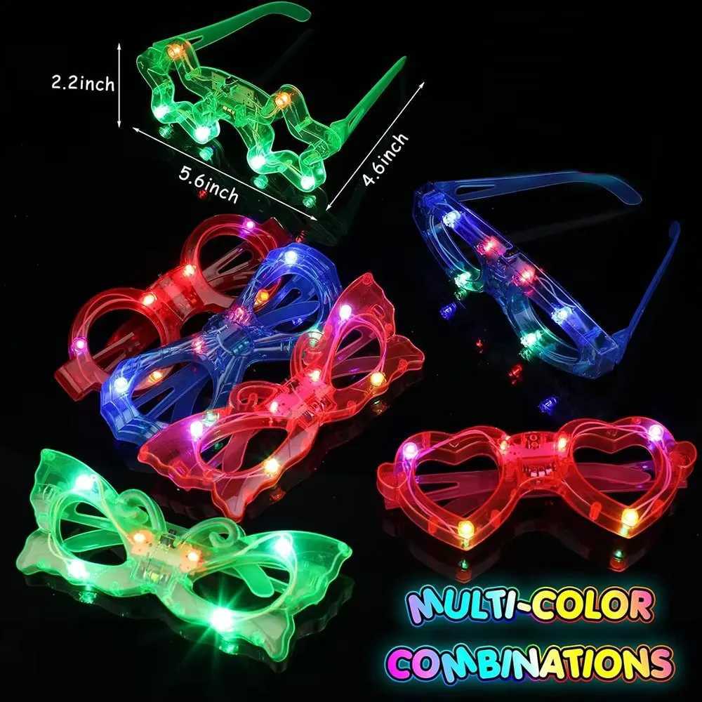 Sunglasses Glow In the Dark Glasses Bulk Kids Light Up Glasses LED Party Glow Sunglasses Glasses for Christmas Wedding Party Favor Supplies H241213