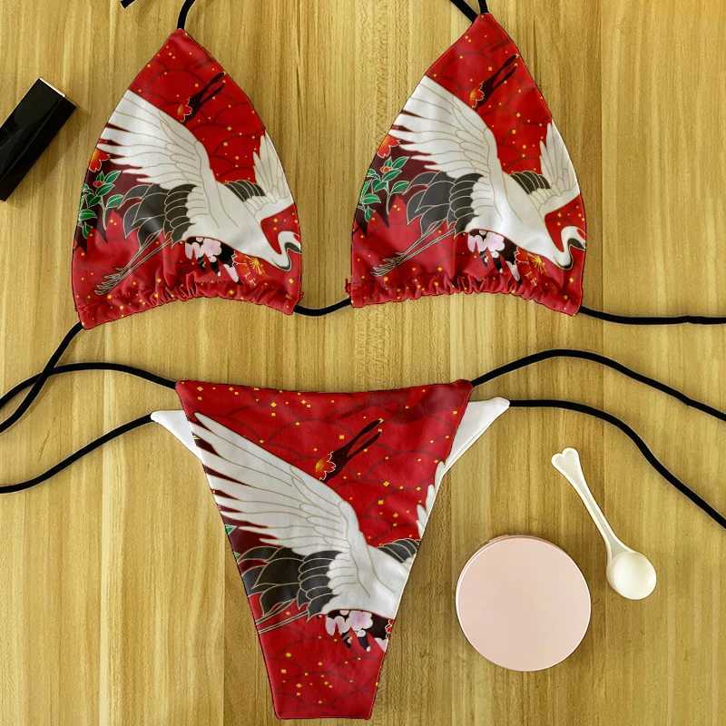 Sexy Bikini Women Split Swimsuit Push-Up Bra Bikini Set 2 Piece Japanese Sty Swimwear Bathing Suit Rovab Chest PadXJ241212