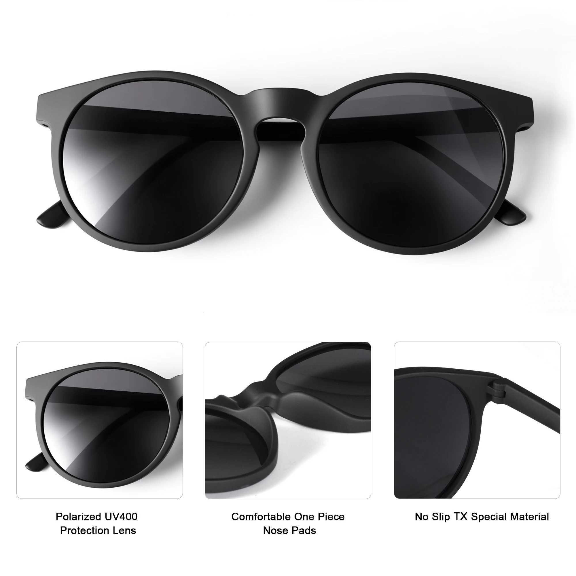MAXJULI Polarized Round Sunglasses for Women MenRunning Retro Classic New In UV400 TR Frame Lightweight Female sunglasses 8107X241213