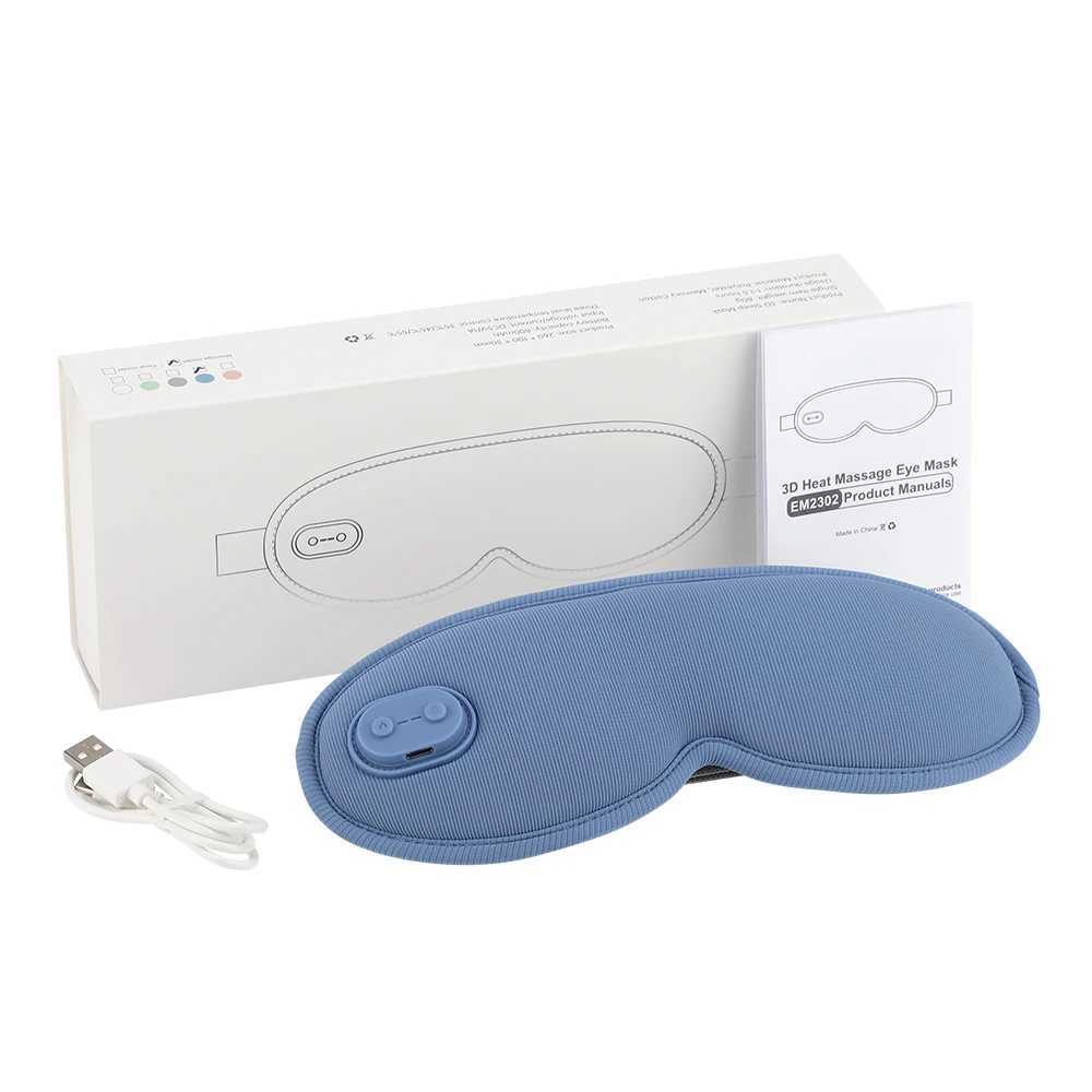 USB Sleep Eye Mask Electric Heating Compression 5 Vibration Mode Eye Massager 3D Eye Protection Reduce Dark Cycles W241213