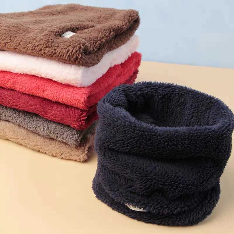 Scarves Wraps Velvet Girls Neck Scarf Toddler Winter Thick Warm Boys Baby Plush Collar Children Ring Accessories H241213445J