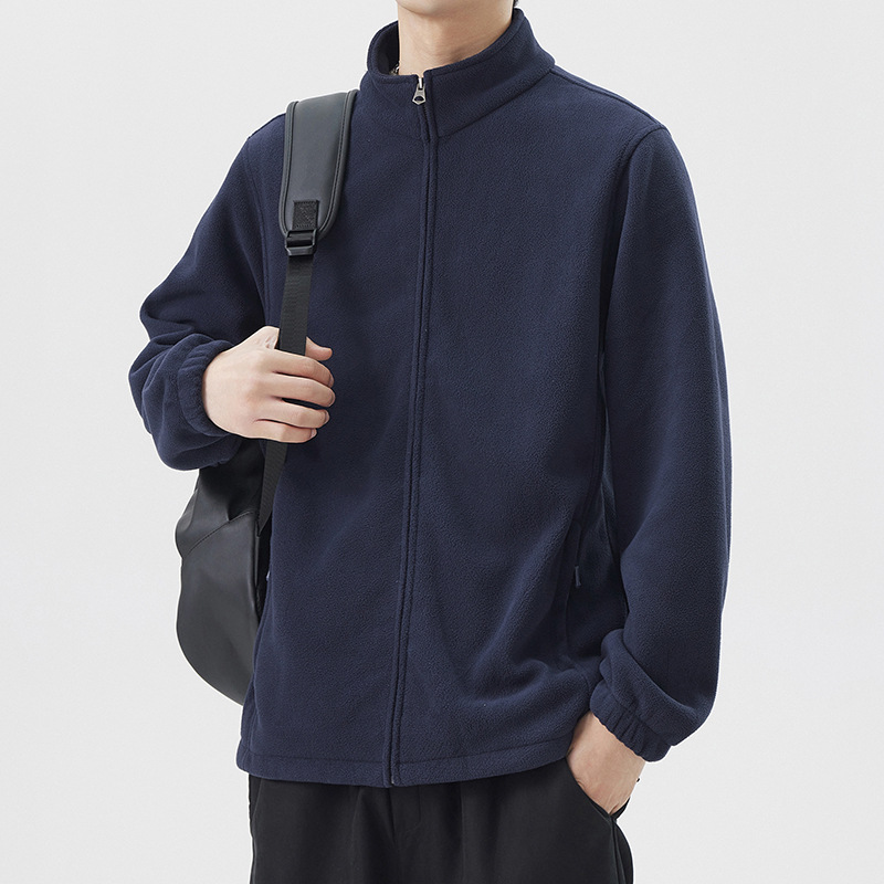 M12131 Double-sided stand collar sweatshirt men's outdoor warm autumn and winter jacket tops
