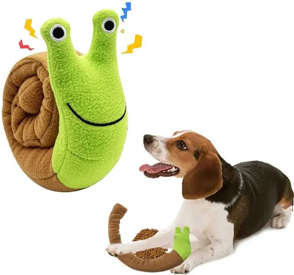 Dog extrusion toy pet sniffer plush snail toy Xizang food plush puzzle dog toy interactive cat and dog puzzle toy feeder X241213
