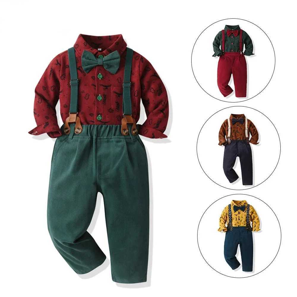 Childrens Mens Childrens Clothing Set Long Sleeve Shirt+Pants Set Youth Formal Set Christmas Set 1 2 3 4 5Y Set W241213