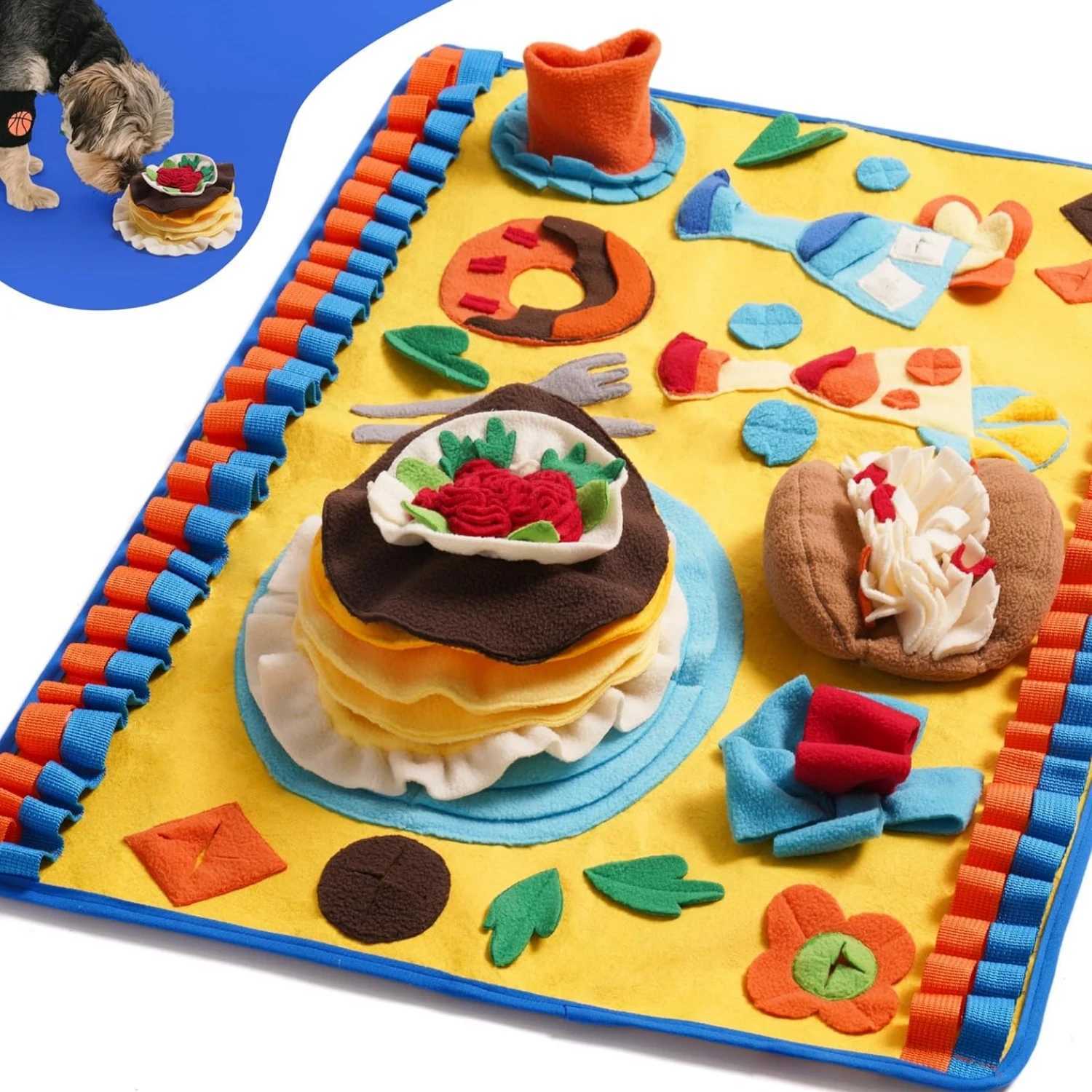 Mewoofun large pet dog snuff pad cat and dog training blanket pet slow feeding training slow food snuff pad 70x50cm X241213