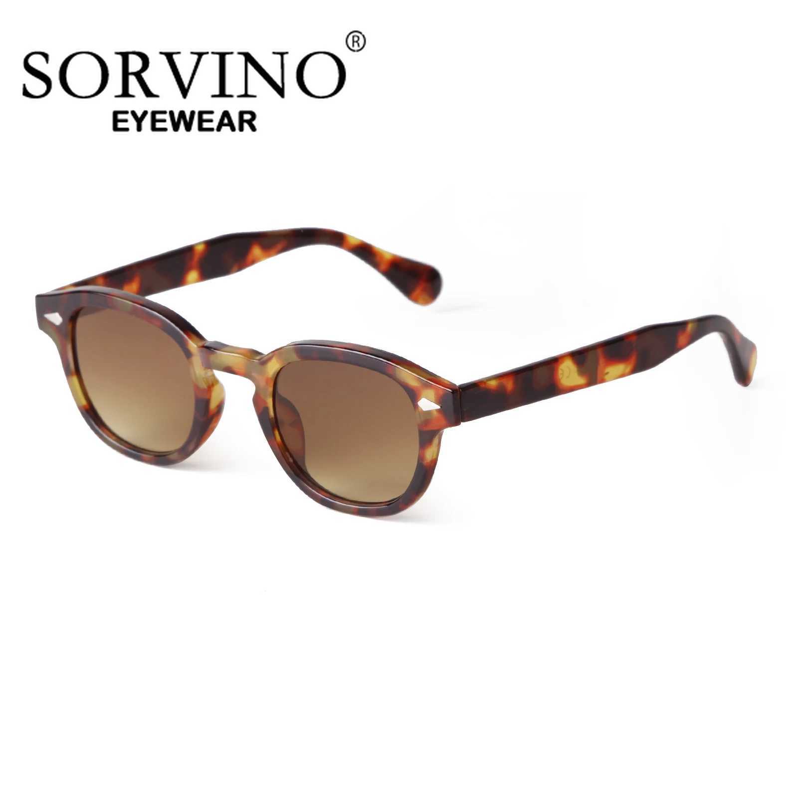 Sunglasses SORVINO 2024 Retro Rivet Tortoiseshell Round Sunglasses Women Men Brand Design Vintage Leopard Blue Len Square Sun Glasses UV400 H241213