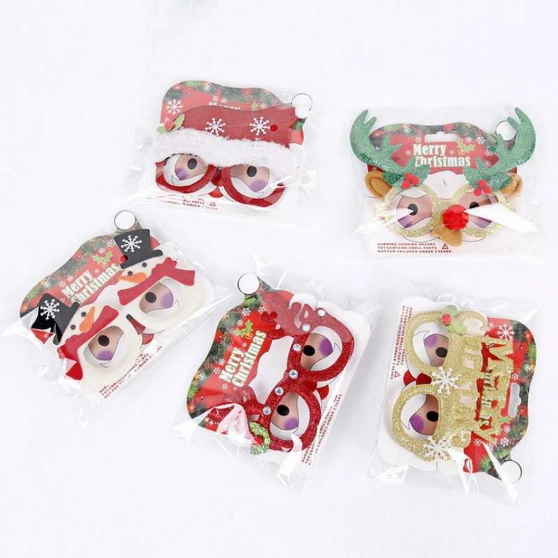 Sunglasses 2025 New Year Christmas Decoration Glasses Deer Ear Hat Childrens Party Photos Props Supplies H241213