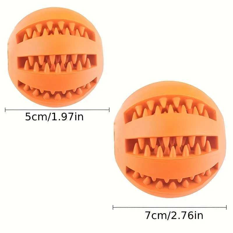 Dog interactive toy ball tooth ball dog food ball food grade silicone thick bite wear-resistant small dog toy tooth cleaning X241213