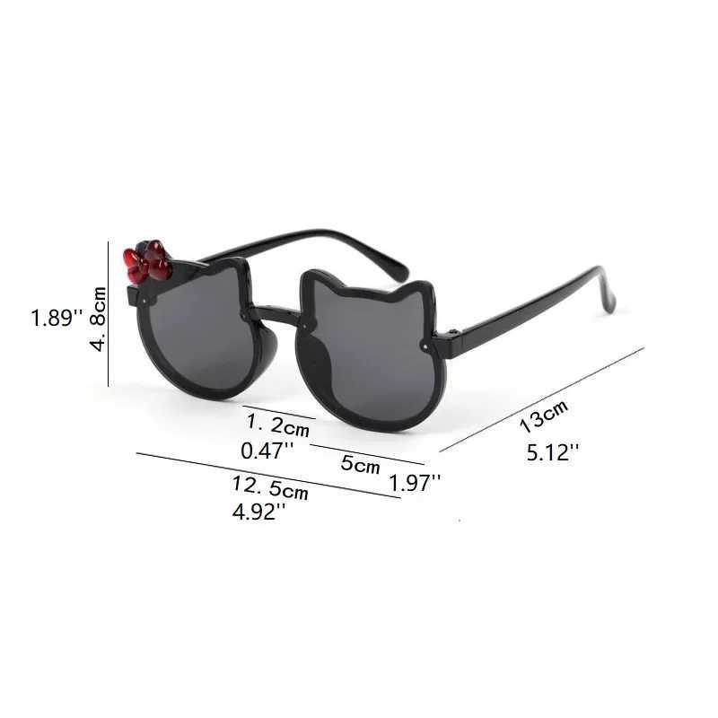 Sunglasses Summer Children Cute Kitty Sunglasses Acrylic Bow Outdoor UV Protection Sun Glasses Baby Girls Classic Kids Boy UV400 Eyewear H241213