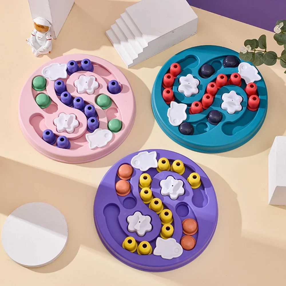 Dog Puzzle Toy Slow Feeding Machine Interaction Increases Little Dog IQ Food Dispenser Slow Food Non Sliding Bowl Pet Cat Dog Training Game X2412138
