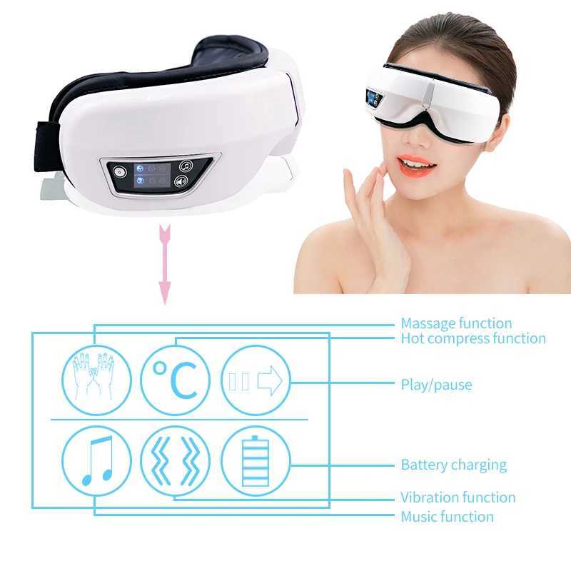 Intelligent Airbag Vibration Thermal Compression Bluetooth Music Relieve Fatigue Eye Massager Glasses Eye Care Massager W241213