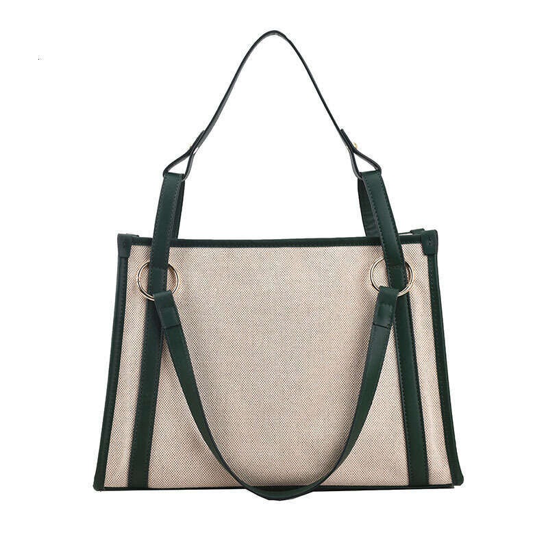 New Trendy Stylish Women's Hand-Held Shoulder With Contrasting Colors, Large Capacity And High-End Feel, Daily Commuting Tote Bag