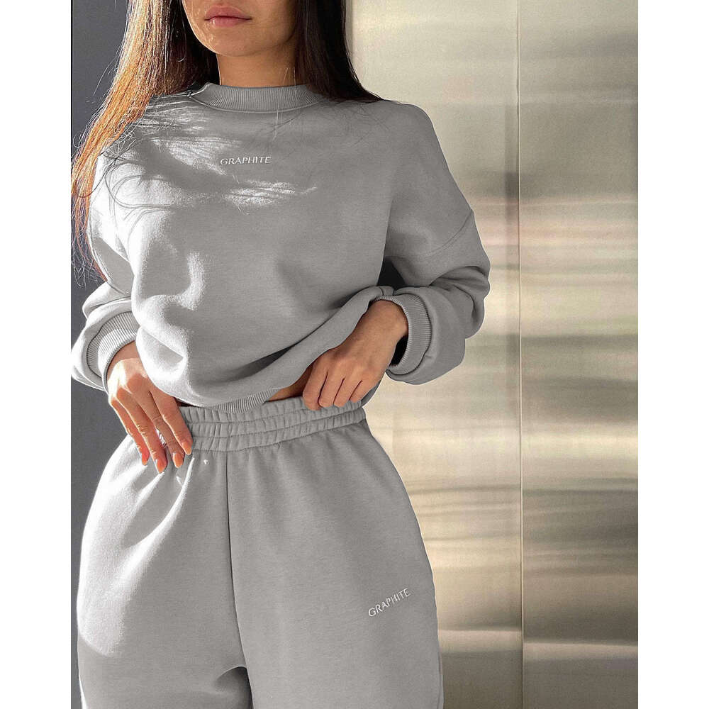 Fashion Women's Spring And Autumn Foreign Trade Hoodie Two-Piece Set Trendy Clothing Fashion Casual Temperament