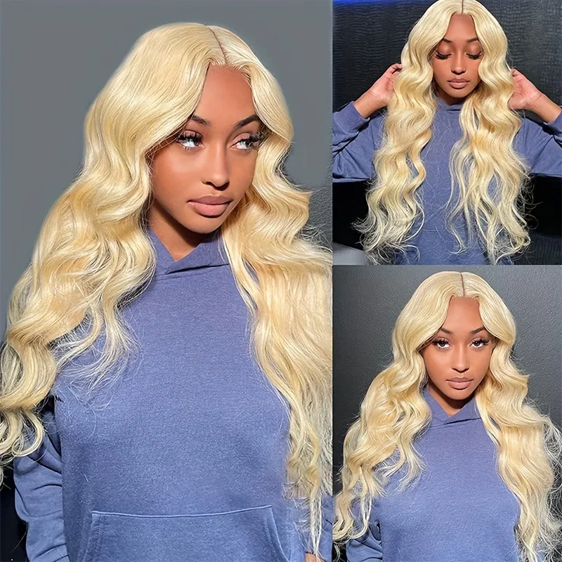 Human Wigs Blonde 613 Big Curly 200Ddensity Preplucked Haire Naturally 13x4 HD Lace Part For Black Women Straight Closure Wig Ready To Wear Free Style