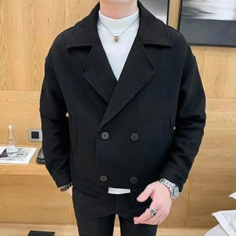 Mens Wool Blends Jackets Oversize Male Coats Warm Short Fleeced Trendy y ner Clothes Offer Cold Harajuku Sale 241213