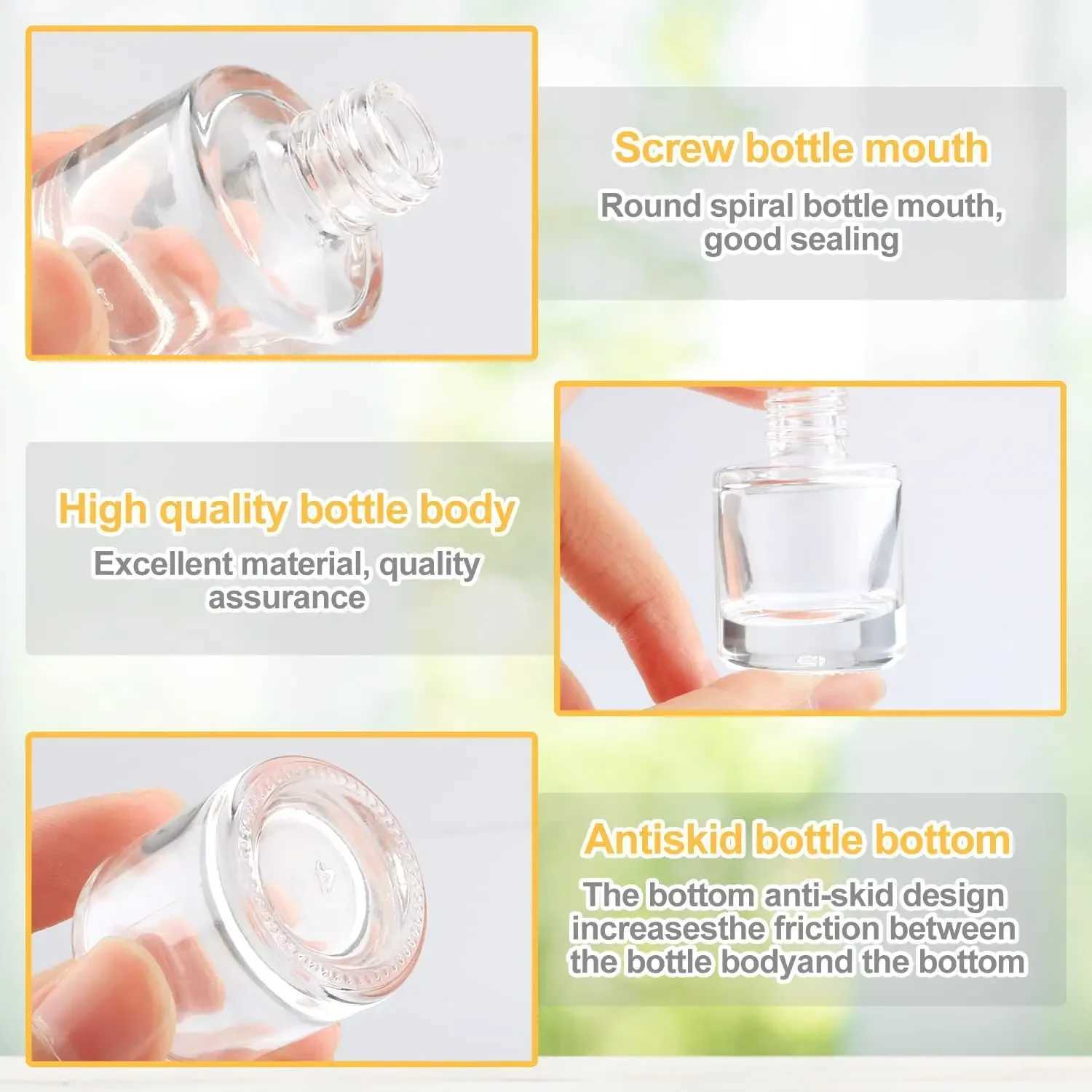 10Pcs 8ml Hanging Car Air ener Diffuser Empty Pendant Perfume Aroma Bottle Clear Glass Refillable Ornament VialsXJ241213