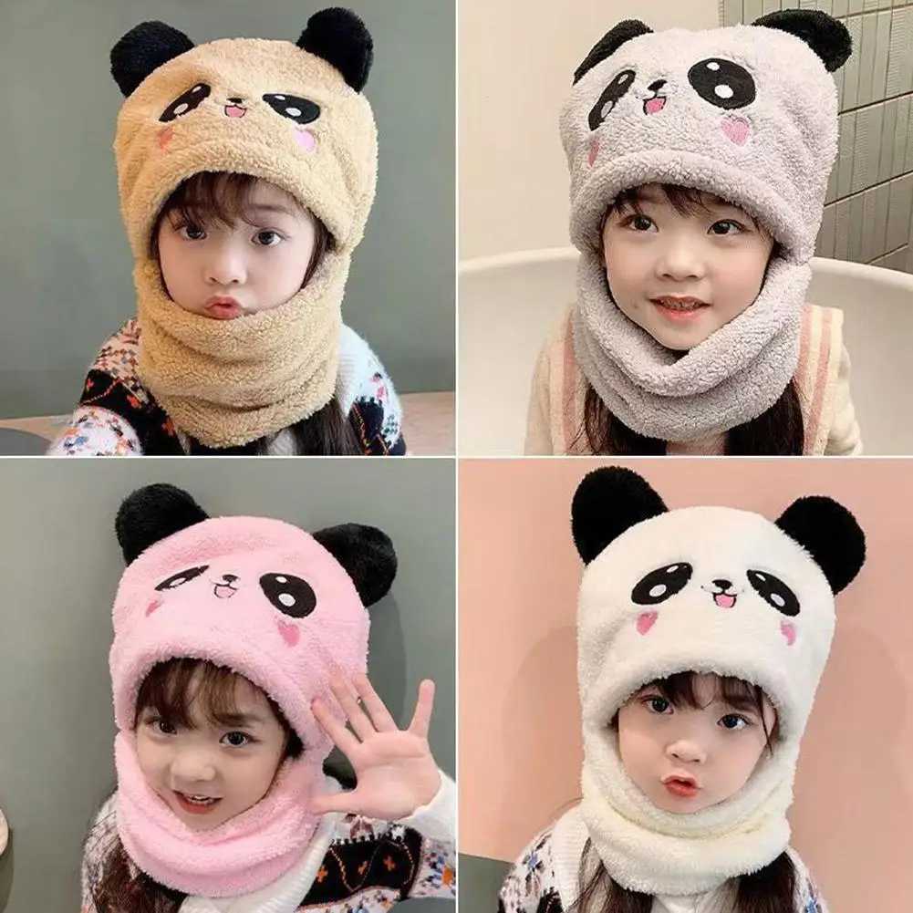 Fashionable Autumn and Winter Cute Childrens Scarf Hat Two Piece Set Double Layer Wool Warm Boys and Girls HatXJ241213