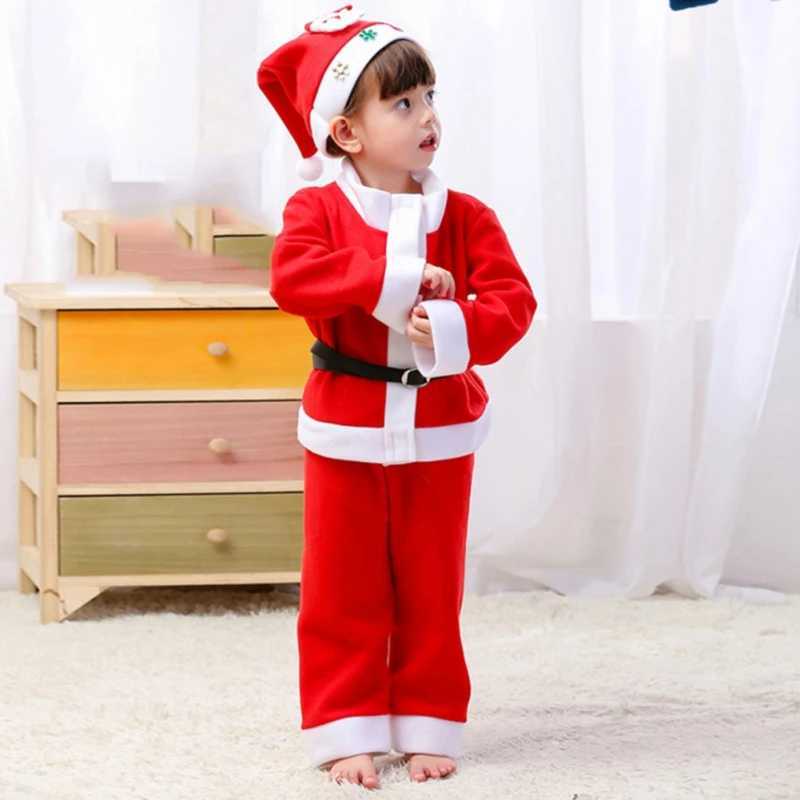 3/4 pieces of Christmas childrens clothes Brother sisters matching suit Classic red Santa Claus clothes Girls boys fashionable Christmas clothes 1-9Y 