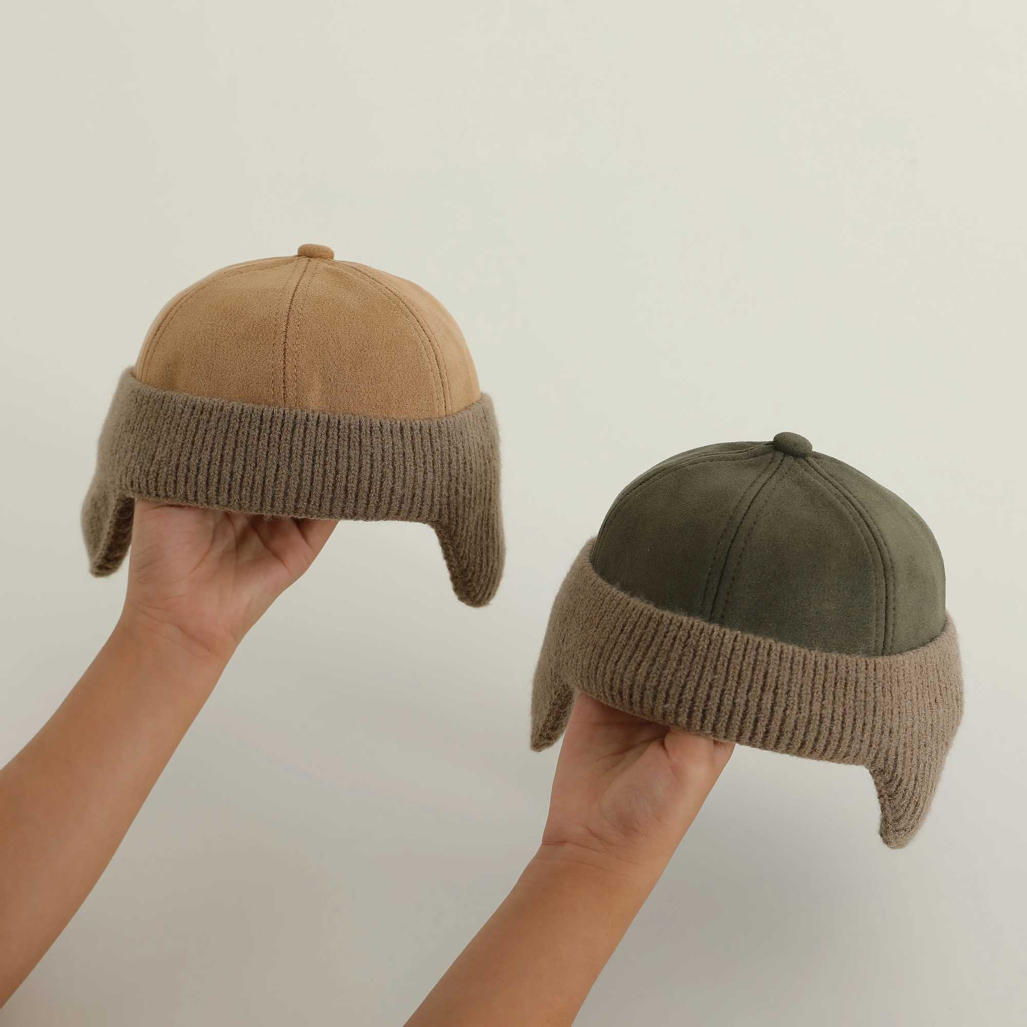 2024 New Winter Kintted Hat Boys Girls Solid Warm Baby Ear Protection Hat Infant Boy Girls Autumn Beanie HatXJ241213