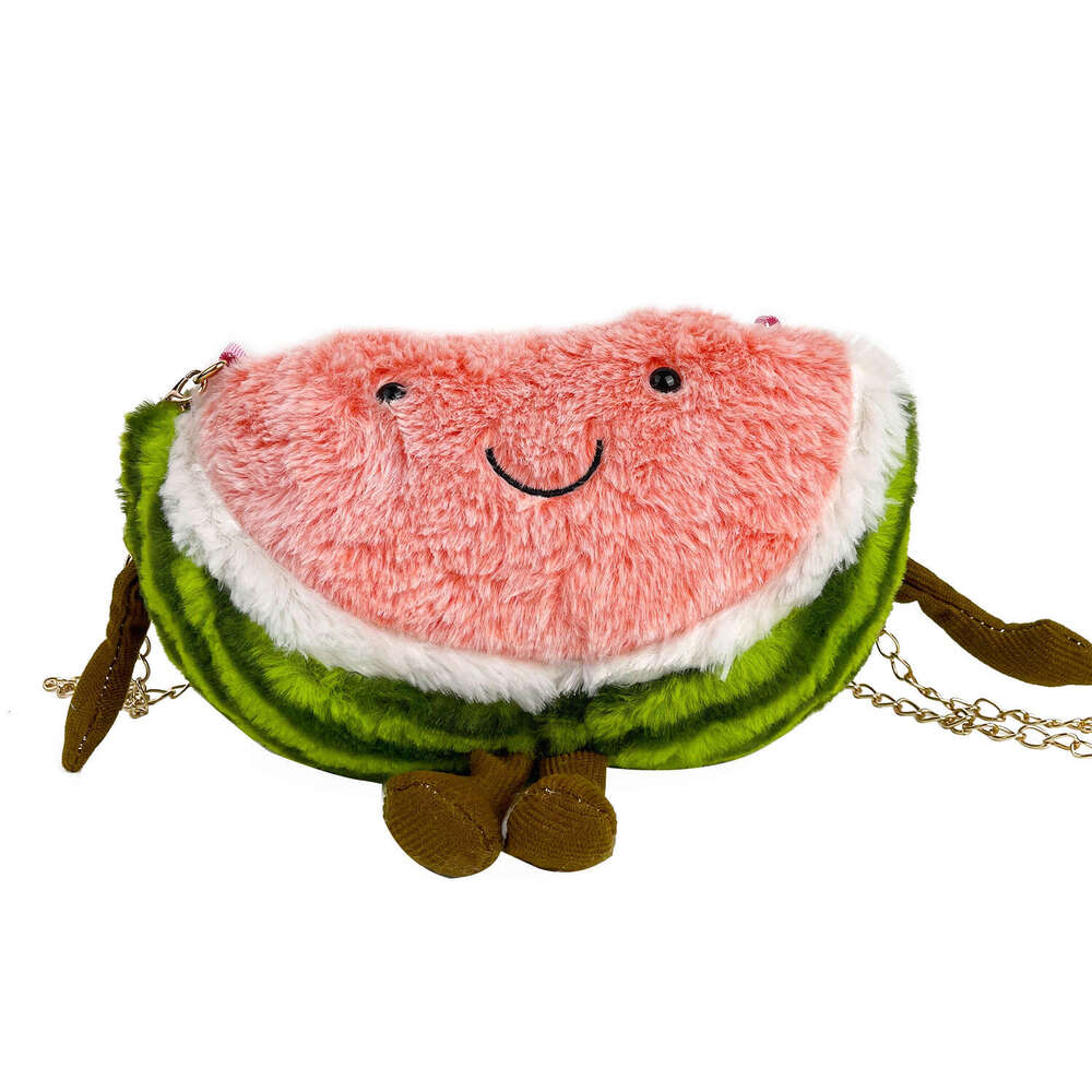 Personalized Watermelon for Women 2023 Winter New Cartoon Cute Plush Bag, Small and Sweet Crossbody Bag