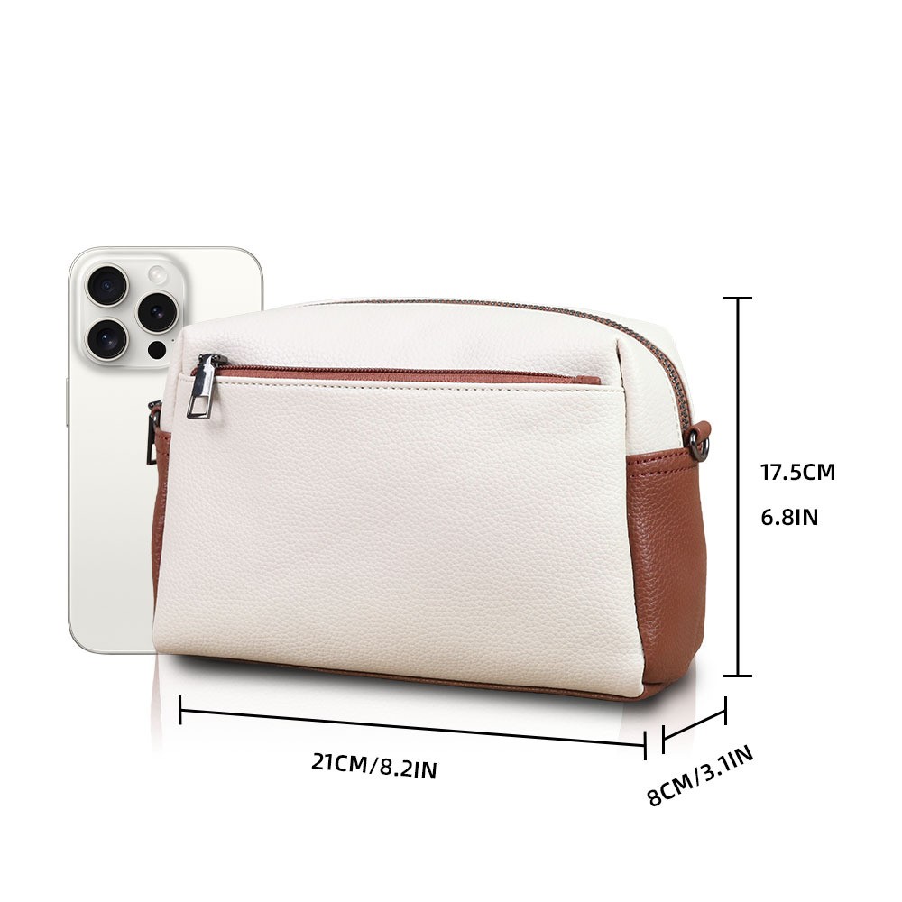 Chic Small Square Vintage Shoulder Bag for Women Featuring Multilayer Zip Design