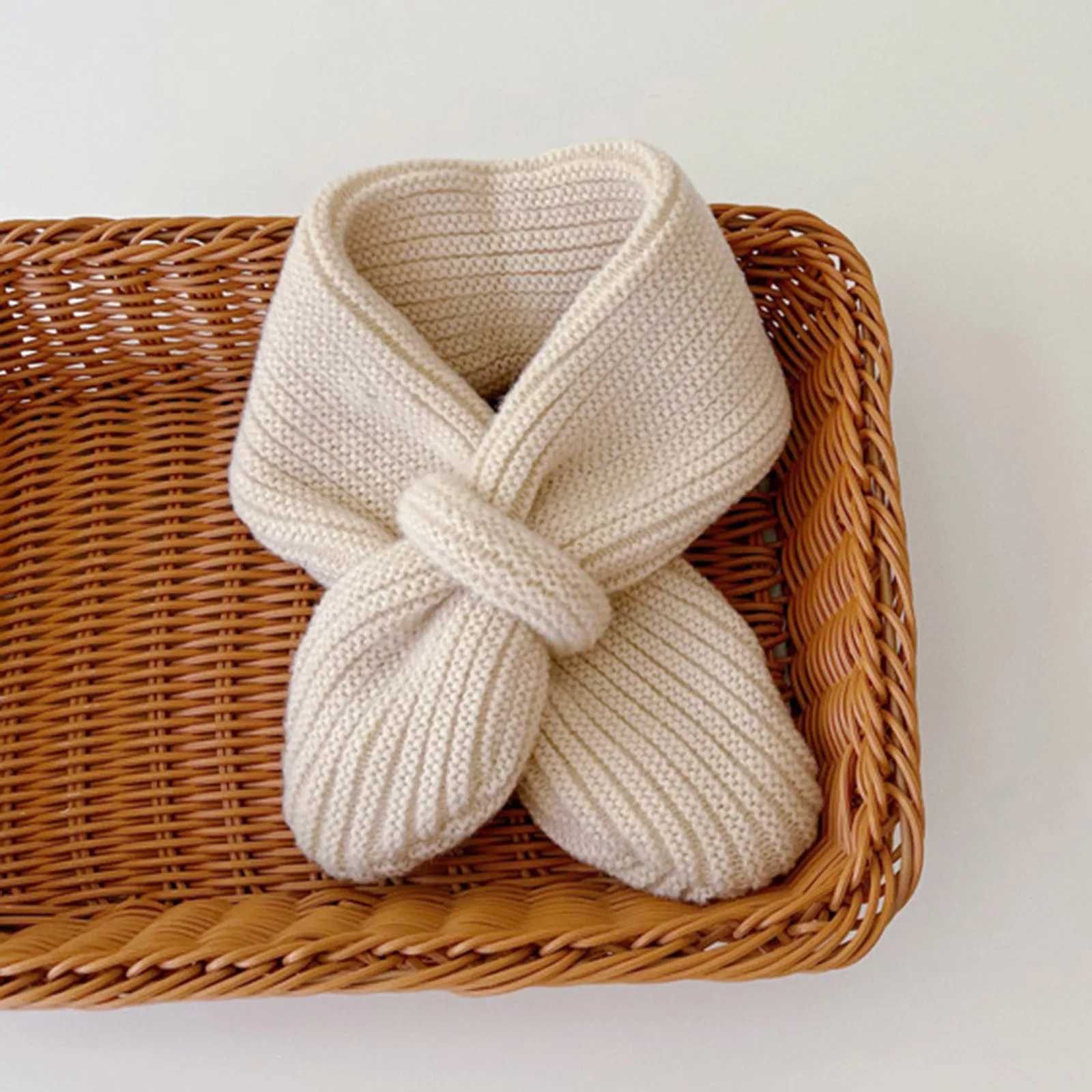Scarves Wraps Korean Style Candy Color Baby Winter Scarf Autumn Winter Warm Scarves Toddler Boy GirlWool Knitted Scarves For Kids Warm Scarf H241213