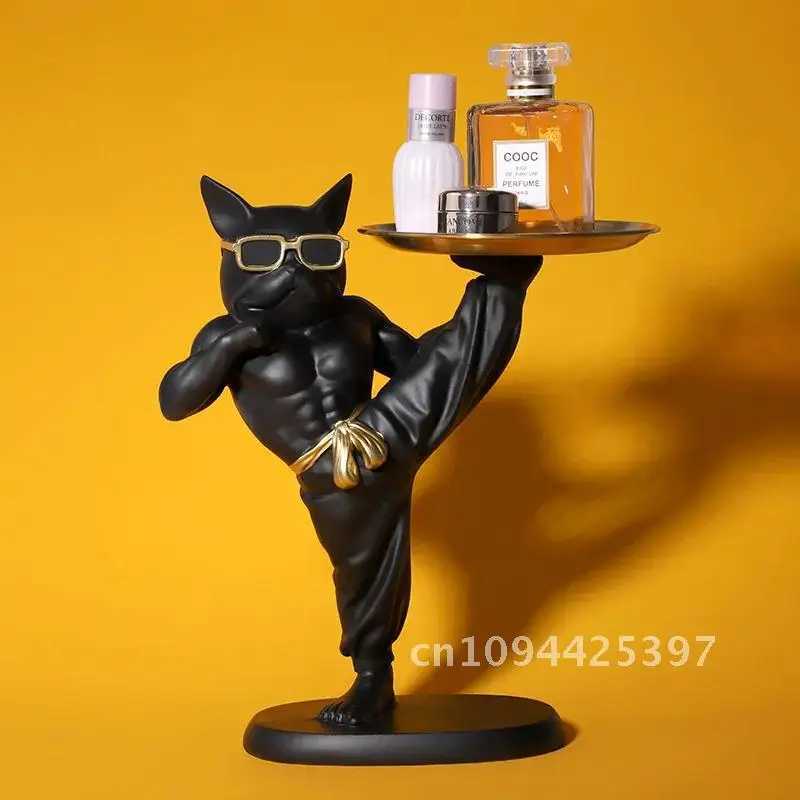 Bldog Figurines Cool Dog Sculpture Life Research Ro Bed Decoration He Interior Decoration Accessories Y241212