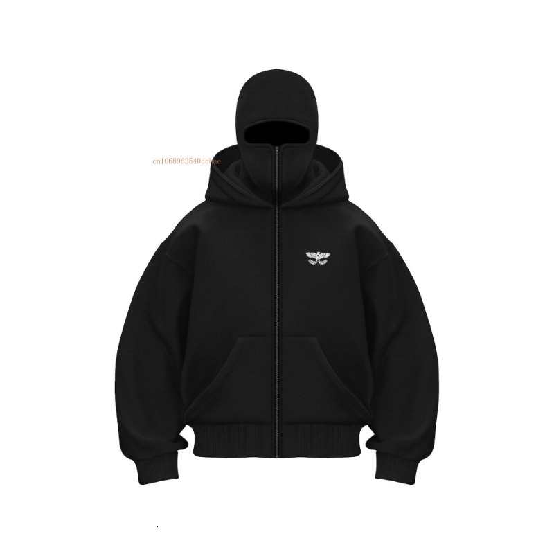 Cap Unique Design Hooded Sweatshirt Men Women Ins Tide Brand Double Headed Eagle Zipper Hoodie Winter Loose Couple Jacket