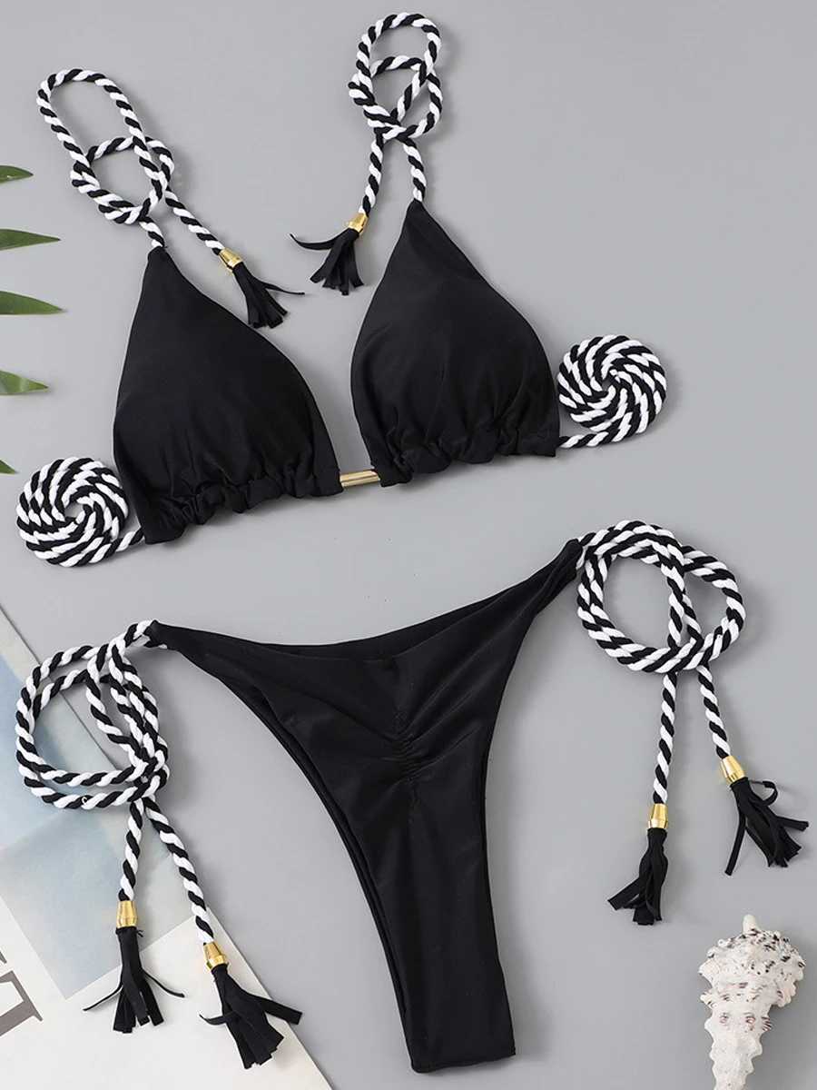 2023 Triang String Bikini Women Sexy Brazilian Swimsuit Tie Side Thong Swimwear Fa Bathing Swimming Suit Summer BeachwearXJ241212